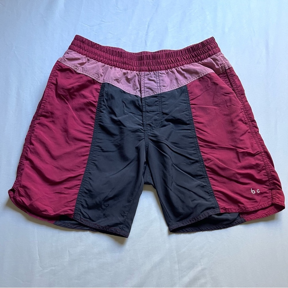 BARNEY COOLS red navy pink colorblock nylon shorts